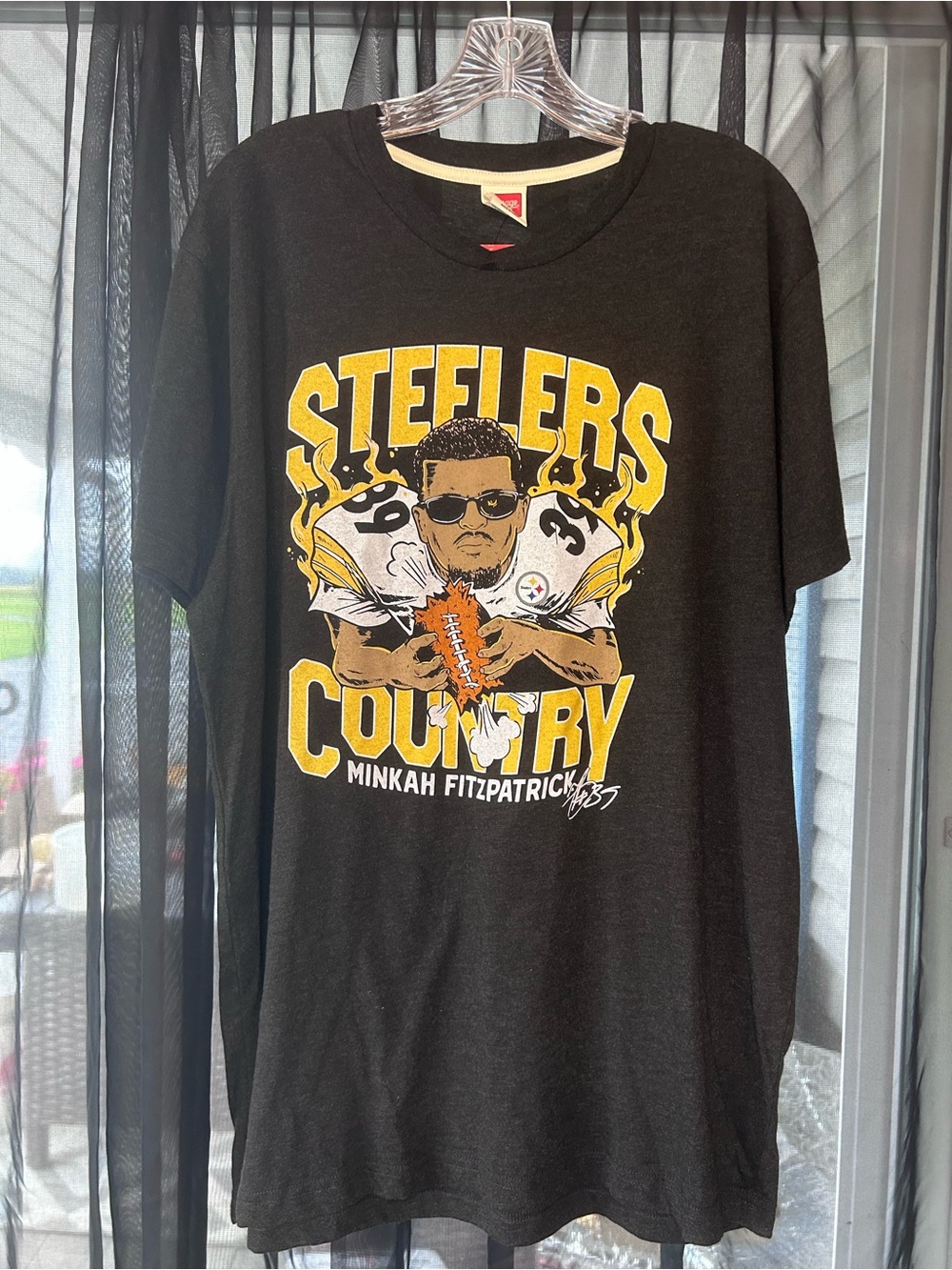 Minkah Fitzpatrick Steelers Country Graphic T‑Shirt - Black